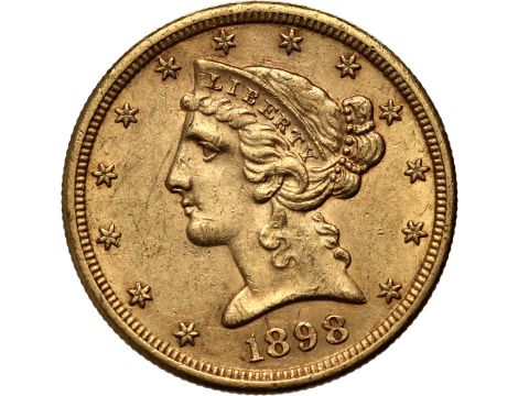 4530. USA, 5 dolarów 1898 S, San Francisco, Liberty