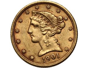 4531. USA, 5 dolarów 1901 S, San Francisco, Liberty