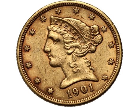 4531. USA, 5 dolarów 1901 S, San Francisco, Liberty