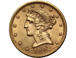 4533. USA, 5 dolarów 1902 S, San Francisco, Liberty