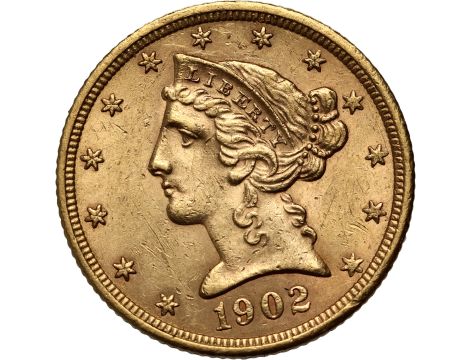 4533. USA, 5 dolarów 1902 S, San Francisco, Liberty