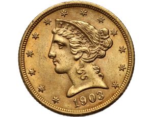 4534. USA, 5 dolarów 1903 S, San Francisco, Liberty