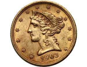 4535. USA, 5 dolarów 1903 S, San Francisco, Liberty