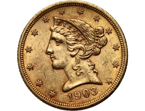 4535. USA, 5 dolarów 1903 S, San Francisco, Liberty