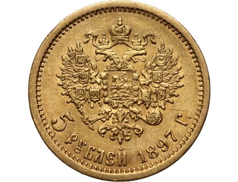 4537. Rosja, Mikołaj II, 5 rubli 1897 (AG) - 2