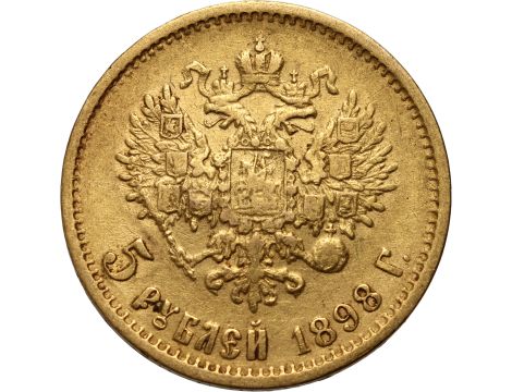 4538. Rosja, Mikołaj II, 5 rubli 1898 (AG) - 2