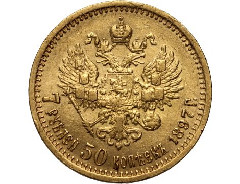 4547. Rosja, Mikołaj II, 7,5 rubla 1897 (AG) - 2