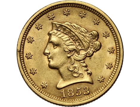 4549. USA, 2,5 dolara 1853, Filadelfia, Liberty