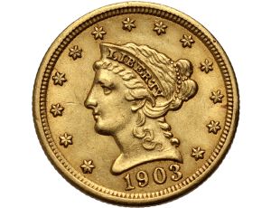 4553. USA, 2,5 dolara 1903, Filadelfia, Liberty