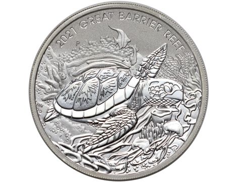 Tuba mennicza 10 x Wielka Rafa Koralowa Żółw 2021 2 uncje srebra - 2