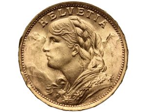 4566. Szwajcaria, 20 franków 1935, Helvetia Vreneli