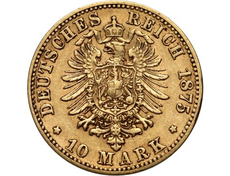 4574. Niemcy, Saksonia, Albert, 10 marek 1875 E, Muldenhutten - 2