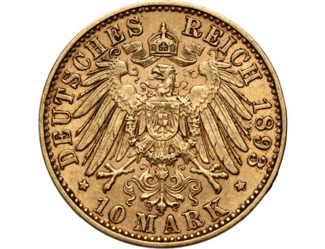 4575. Niemcy, Saksonia, Albert, 10 marek 1893 E, Muldenhutten - 2