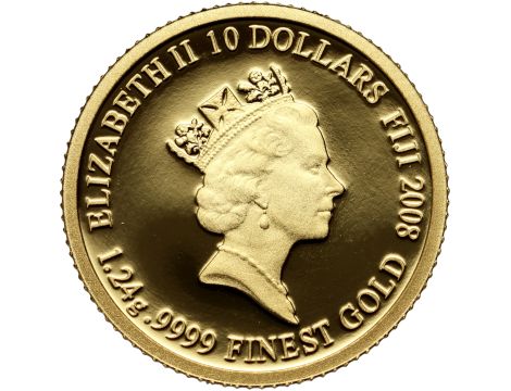 4582. Fidżi, 10 dolarów 2008, Papież Benedykt XV, 1/25 uncji złota - 3