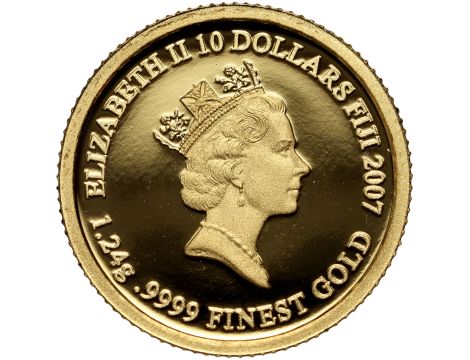 4584. Fidżi, 10 dolarów 2007, Papież Pius XII, 1/25 uncji złota - 3
