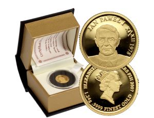 4586. Fidżi, 10 dolarów 2007, Papież Jan Paweł I, 1/25 uncji złota