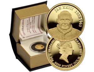 4588. Fidżi, 10 dolarów 2007, Papież Jan XXIII, 1/25 uncji złota