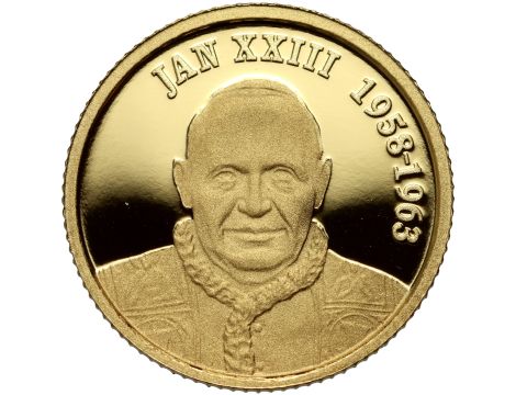 4588. Fidżi, 10 dolarów 2007, Papież Jan XXIII, 1/25 uncji złota - 2