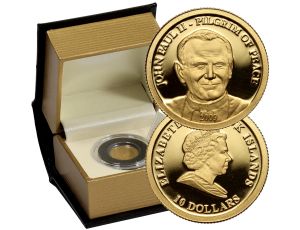 4589. Wyspy Cooka, 10 dolarów 2009, Jan Paweł II, 1/25 uncji złota