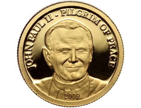 4589. Wyspy Cooka, 10 dolarów 2009, Jan Paweł II, 1/25 uncji złota - 2