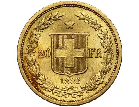 4615. Szwajcaria, 20 franków 1883, Libertas - 2