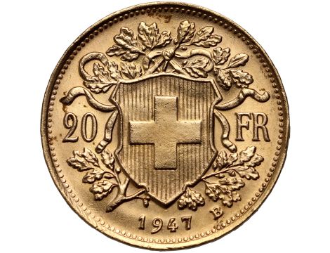 4616. Szwajcaria, 20 franków 1947, Helvetia Vreneli - 2