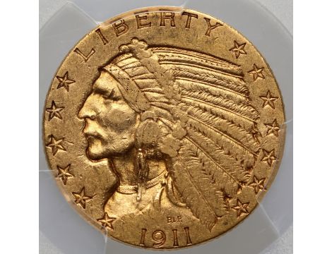 4631. USA, 5 dolarów 1911 S, San Francisco, Indianin, PCGS XF45 - 2