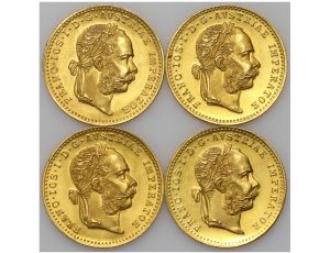 4632. Austria, Zestaw monet 4 x dukat 1915 Nowe Bicie