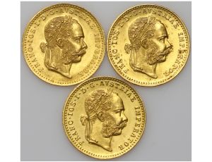 4634. Austria, Zestaw monet 3 x dukat 1915 Nowe Bicie