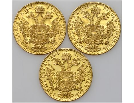 4634. Austria, Zestaw monet 3 x dukat 1915 Nowe Bicie - 2