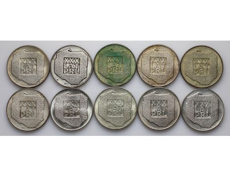 Polska, PRL, Srebro zestaw 10x 200 złotych 1974 Mapka