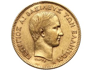 Grecja, Jerzy I, 10 drachm 1876 A, Paryż