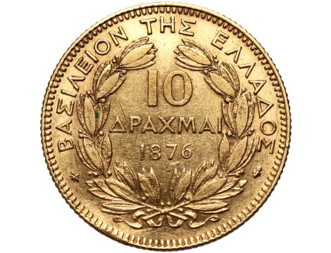 Grecja, Jerzy I, 10 drachm 1876 A, Paryż - 2