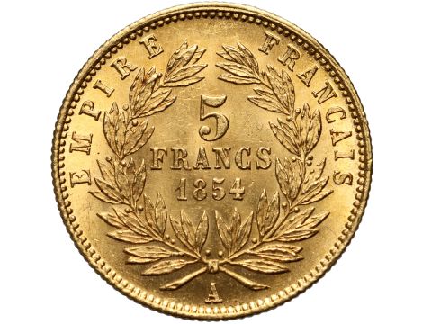 Francja, Napoleon III, 5 franków 1854 A, Paryż - 2