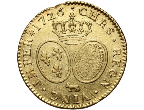 Francja, Ludwik XV, Louis d'or aux lunettes 1726, Pau - 2