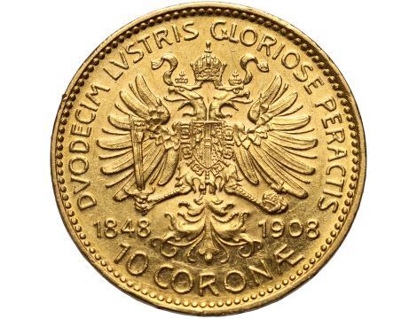 4654. Austria, Franciszek Józef I, 10 koron 1908, Jubileusz - 2
