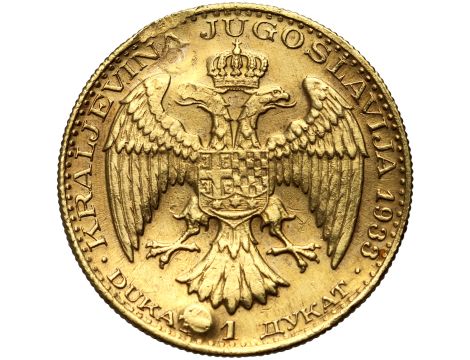 4657. Jugosławia, Aleksander I, dukat 1933, Kolba kukurydzy - 2
