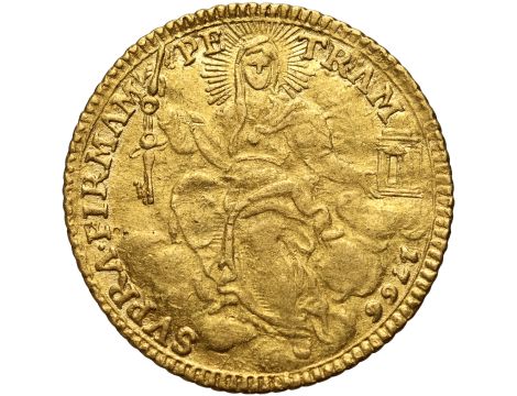4661. Watykan, Państwo Kościelne, Klemens XIII, cekin (zecchino) 1766