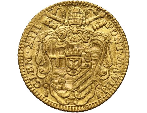 4661. Watykan, Państwo Kościelne, Klemens XIII, cekin (zecchino) 1766 - 2