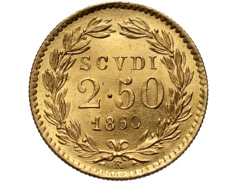 4662. Watykan, Państwo Kościelne, Pius IX, 2,5 scudi 1860 R, Rzym - 2