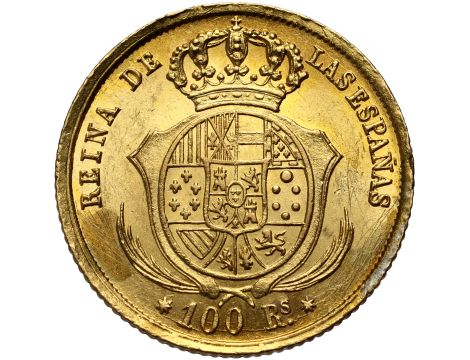4664. Hiszpania, Izabela II, 100 reali 1855, Sewilla - 2