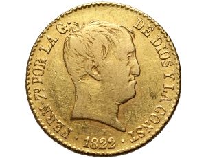 Hiszpania, Ferdynand VII, 80 reali 1822 M SR, Madryt