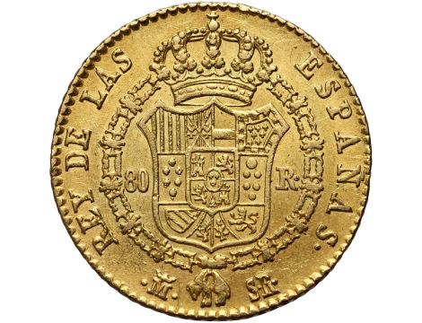 4665. Hiszpania, Ferdynand VII, 80 reali 1822 M SR, Madryt - 2
