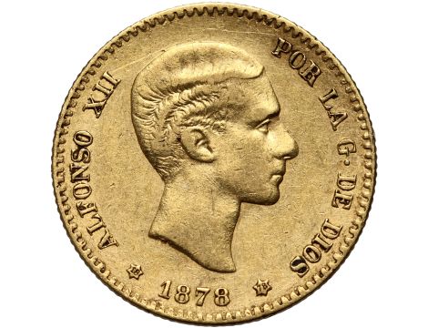 4666. Hiszpania, Alfons XII, 10 peset 1878 (18-78) EMM, Stare bicie