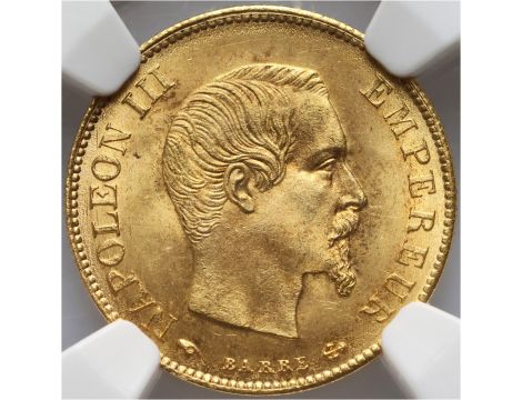 4669. Francja, Napoleon III, 10 franków 1860 A, Paryż, NGC MS65 - 2