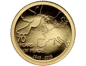 Wyspy Cooka, 1 dolarów 2015, 70 lat pokoju w Europie - 0,5 g Au999