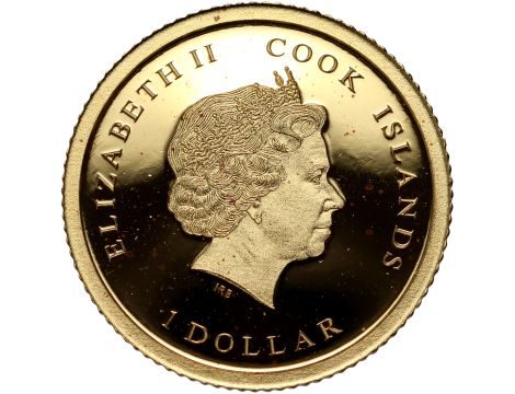 Wyspy Cooka, 1 dolarów 2015, 70 lat pokoju w Europie - 0,5 g Au999 - 2
