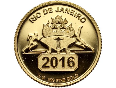 Kongo, 100 franków 2016, Igrzyska Rio de Janeiro - 0,5 g Au999