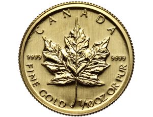 Kanada, 5 dolarów 2009, Kanadyjski Liść Klonowy, 1/10 uncji złota