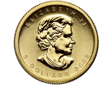 Kanada, 5 dolarów 2009, Kanadyjski Liść Klonowy, 1/10 uncji złota - 2